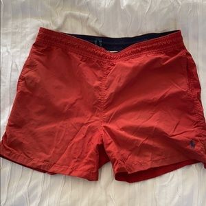 Red Polo Swimming Trunks